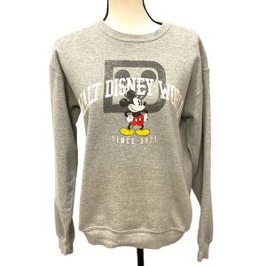 Disney Parks Walt Disney World WDW Sweatshirt Unisex Sz Small Mickey Mouse Gray
